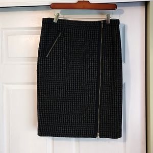 JCrew 100% Wool Dark Blue Houndstooth Skirt (8)